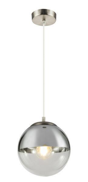 Hanglamp glazen bol rond E27 fitting metaal rond