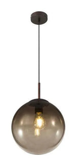 Hanglamp bol 25cm rond smoke glas