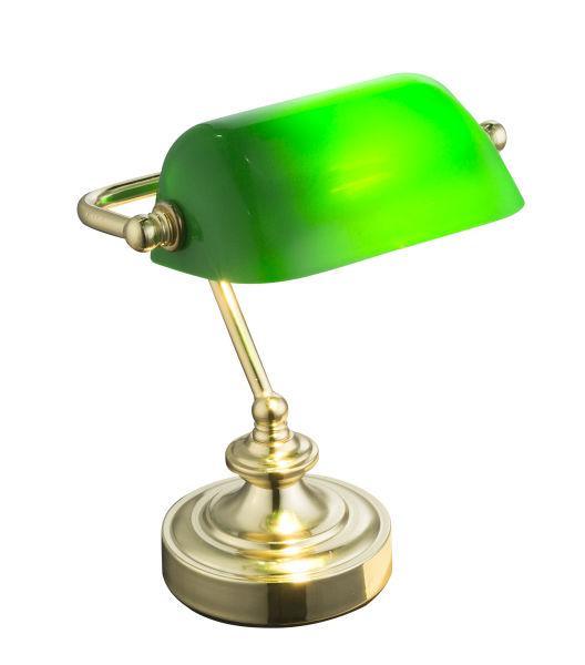 Bankerlamp groen messing tafellamp