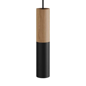 hanglampje rond hout met e14 fitting minimalistisch 