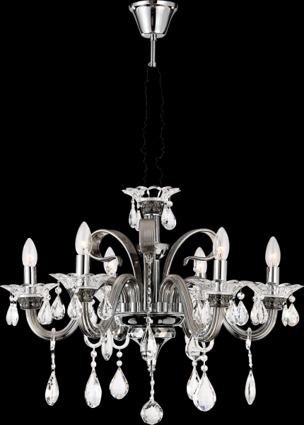 Grote kroonluchter chrome met 6 e14 fittingen modern globo lighting 64104-6 dunja