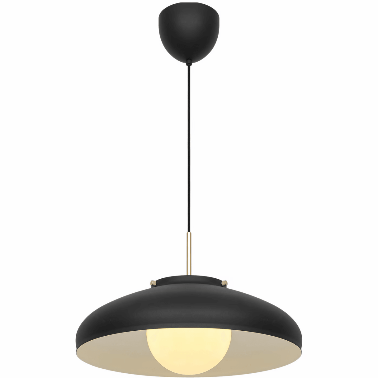 Hanglamp hout zwart design opaal glas 'Latif' e27