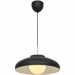 Hanglamp hout zwart design opaal glas 'Latif' e27