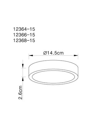 Plafondlamp zwart rond met ingebouwde LED 'Lucena'