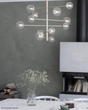 Hanglamp gouden bollen groot glas met G9 fittingen By Rydens Avenue