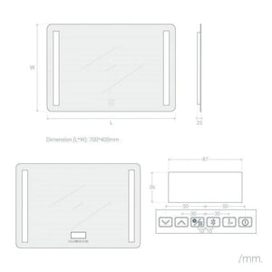 Badkamerspiegel led 'Mimisan' Anti-condens LED Decoratieve CCT Spiegel met Touch Switch 700mm - FOIR