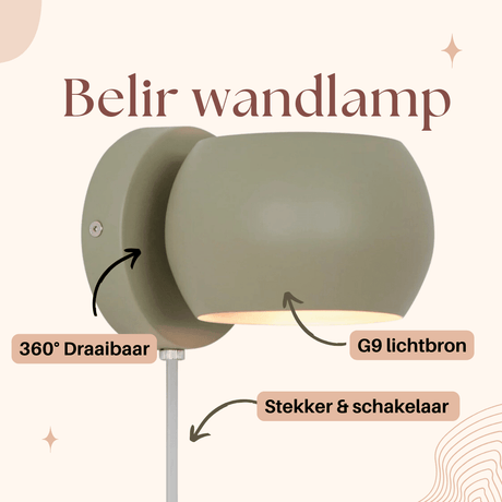 Groene wandlamp groen met g9 fitting verstelbaar