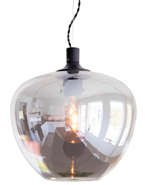 hanglamp eetkamer grote kap glas smokeglas e27 fitting design