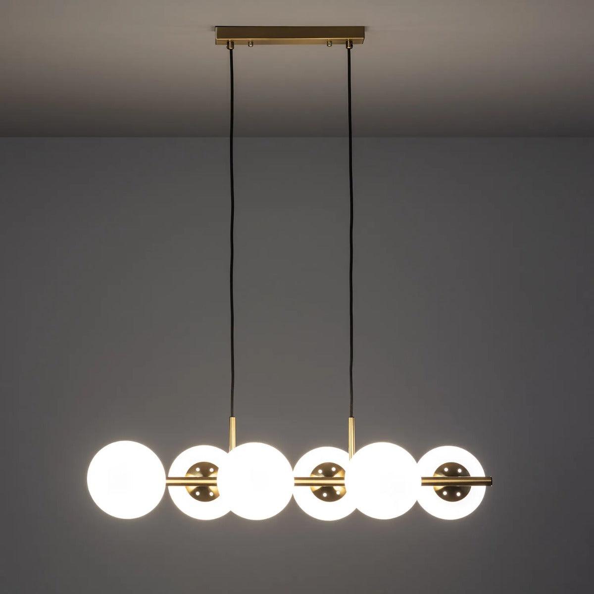 Hanglamp goud met opaalglas met E27 fittingen 'Tamara'