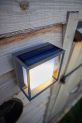 Buitenlamp op zonne energie led lamp vierkant zwart op solar 