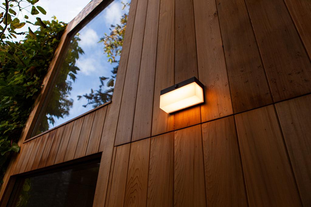 Solar wandlamp buiten vierkant design met sensor