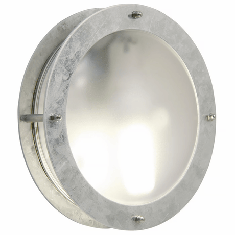 Buitenlamp rond gegalvaniseerd led 'Malte' e27 fitting 24 cm - FOIR