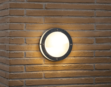 Buitenlamp rond gegalvaniseerd led 'Malte' e27 fitting 24 cm - FOIR