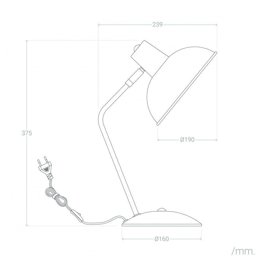 Tafellamp geel 'Unek' geel E14 fitting verstelbaar bureaulamp 375mm