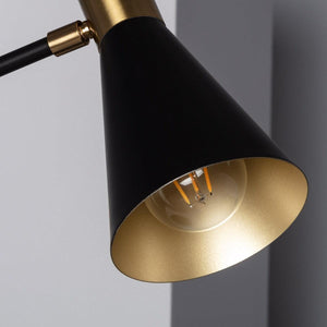 Bureaulamp zwart goud e27 fitting verstelbaar