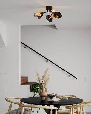 Turno plafondlamp zwart en goud met G9 fittingen by rydens design 