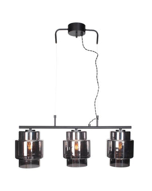 Zwarte hanglamp smokeglas en E27 fitting By Rydens Ebbot Bar - FOIR