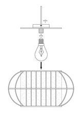 Plafondlamp bamboe 400mm E27 fitting rond 'Geoffrey'