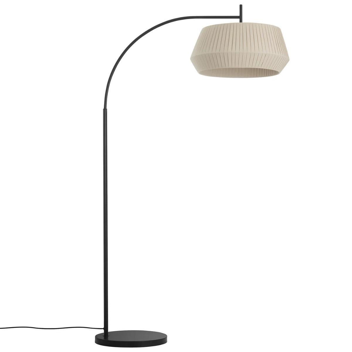 Beige vloerlamp met vloerschakelaar E27 stoffen kap Dicte 180 cm - FOIR