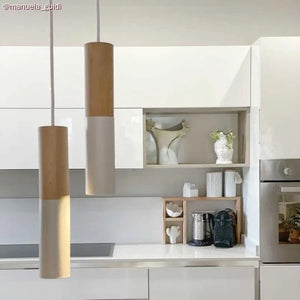 Hanglamp minimalistisch spot design E14 hout 30 cm - FOIR