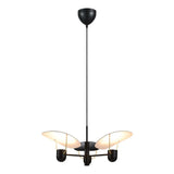 Hanglamp met verstelbare kappen zwart wit & messing GU10 fitting & schakelaar 'DFTP Fabiola'