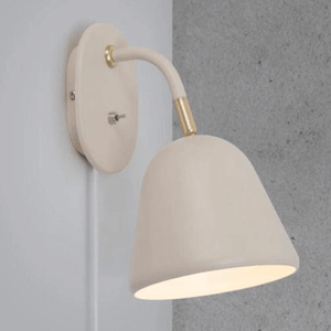 Wandlamp beige en messing met schakelaar & E14 fitting Nordlux Fleur