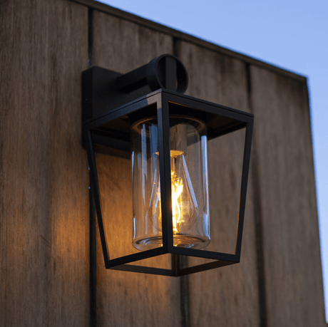 Buitenlamp zwart lutec zwart modern glas metaal