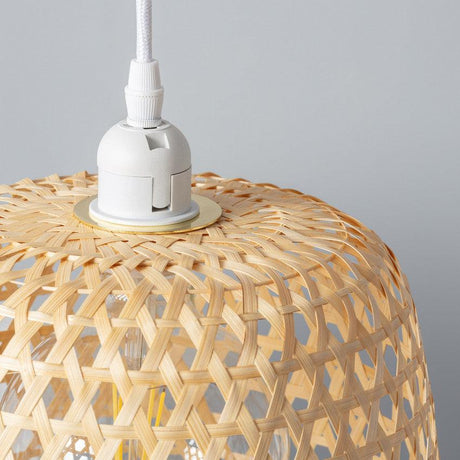 authentieke hanglamp rotan e27 fitting met een open ontwerp