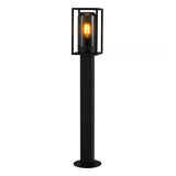 Tuinlamp staand zwart met smokeglas & E27 'Griffin' 80cm