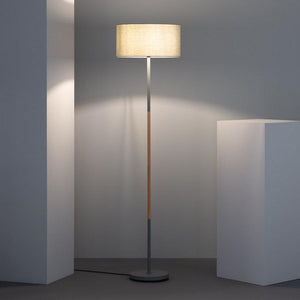 Vloerlamp hout 'Sicilië' grijs staande lamp modern E27 fitting 159cm