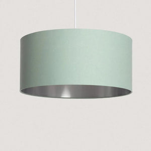 Hanglamp groene kap stof met zilveren binnenkant e27 fitting