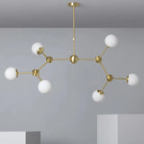 Hanglamp verstelbaar goud & opaalglas G9 fitting 'Fonti'