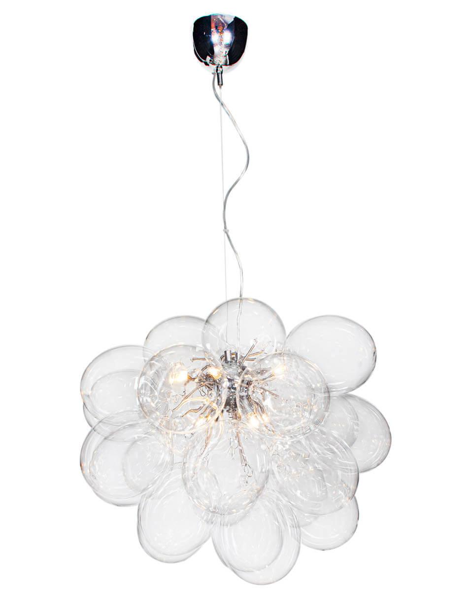 Grote glazen hanglamp met mondgeblazen bollen designverlichting voor in de hal of woonkamer