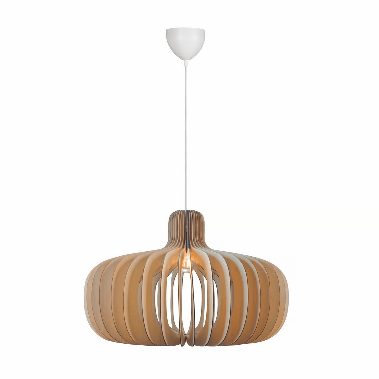 Hanglamp hout groot 'Hazo' rond design e27 65cm - FOIR