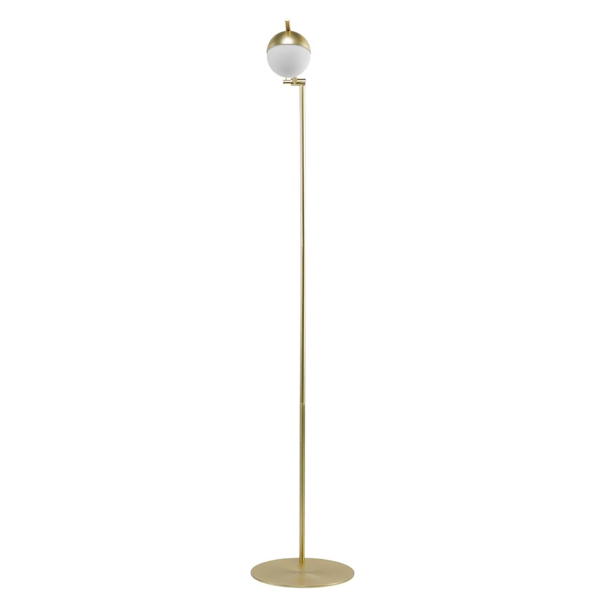 Grote verstelbare vloerlamp messing met G9 fitting en schakelaar Nordlux Contina 140 cm - FOIR