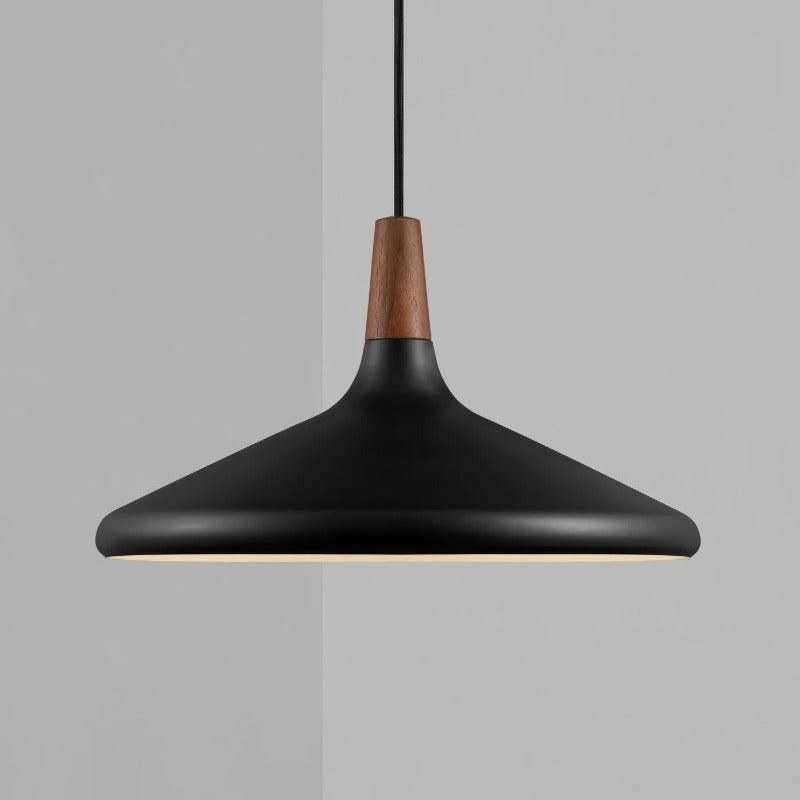 Hanglamp zwart hout 'Nori 39' E27 fitting 390mm DFTP