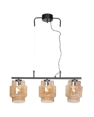 hanglamp zwart met glazen kappen by rydens design 