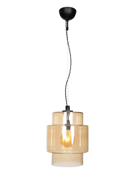 Hanglamp amber glas e27 fitting modern By Rydens abbot