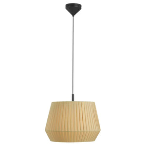 beige hanglamp met zwarte kap e27 fitting