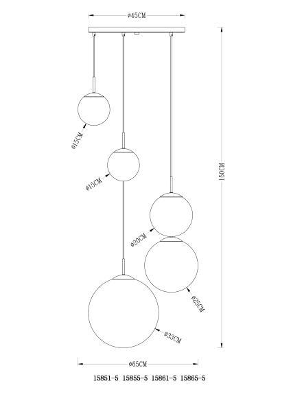 Glazen bol modern varus E27