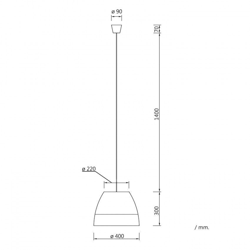 Hanglamp modern 'Kapu' modern e27 fitting gevlochten groot 400mm - FOIR