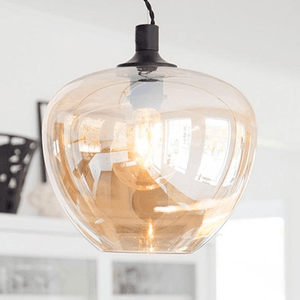 Hanglamp glas amber By Rydens 'Bellissimo' E27 fitting modern 28 cm - FOIR