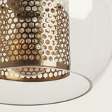 Hanglamp glas & goud met E27 fitting 'Teuvo 2' 24 cm