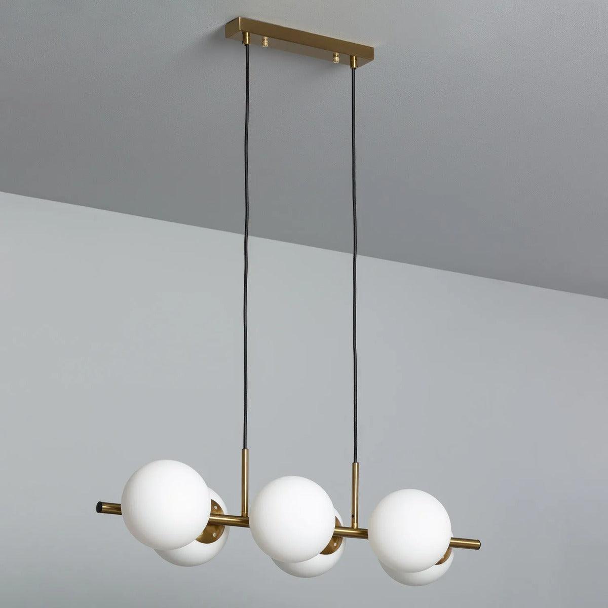 Hanglamp goud met opaalglas met E27 fittingen 'Tamara'