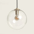 Hanglamp glazen kap e27 fitting goud en zwarte kabel minimalistisch