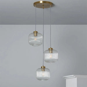 Klassieke hanglamp goud met glazen kappen E27 'Randolph' 44 cm - FOIR