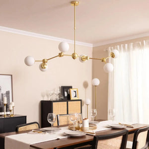 moderne gouden hanglamp met opaalglas 