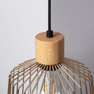 Kooi hanglamp hout met E27 fitting 'Melissa' - FOIR