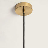 Hanglamp amberglazen kap & goud E27 fitting 'Marcel' 34 cm