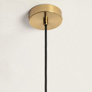 Hanglamp amberglazen kap & goud E27 fitting 'Marcel' 34 cm - FOIR